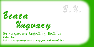 beata ungvary business card